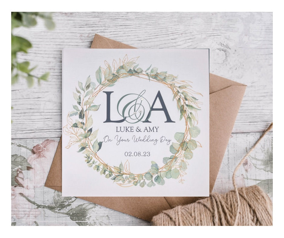 Wreath Wedding Card