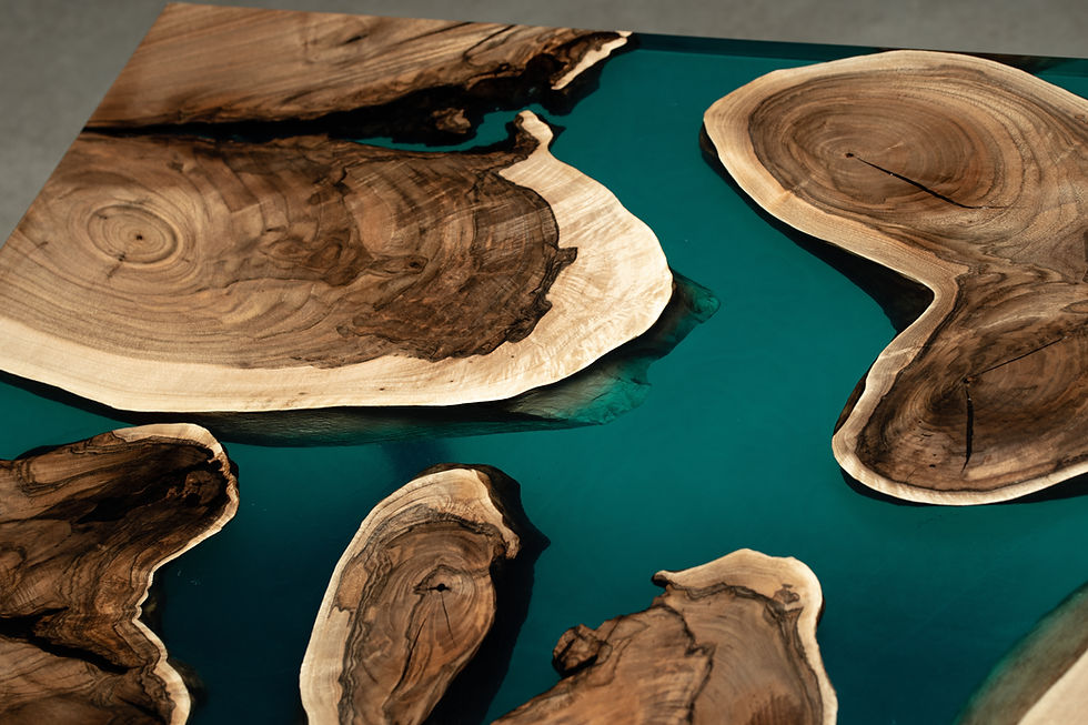 Miniatura: Blue Lagoon Dinning Table close up