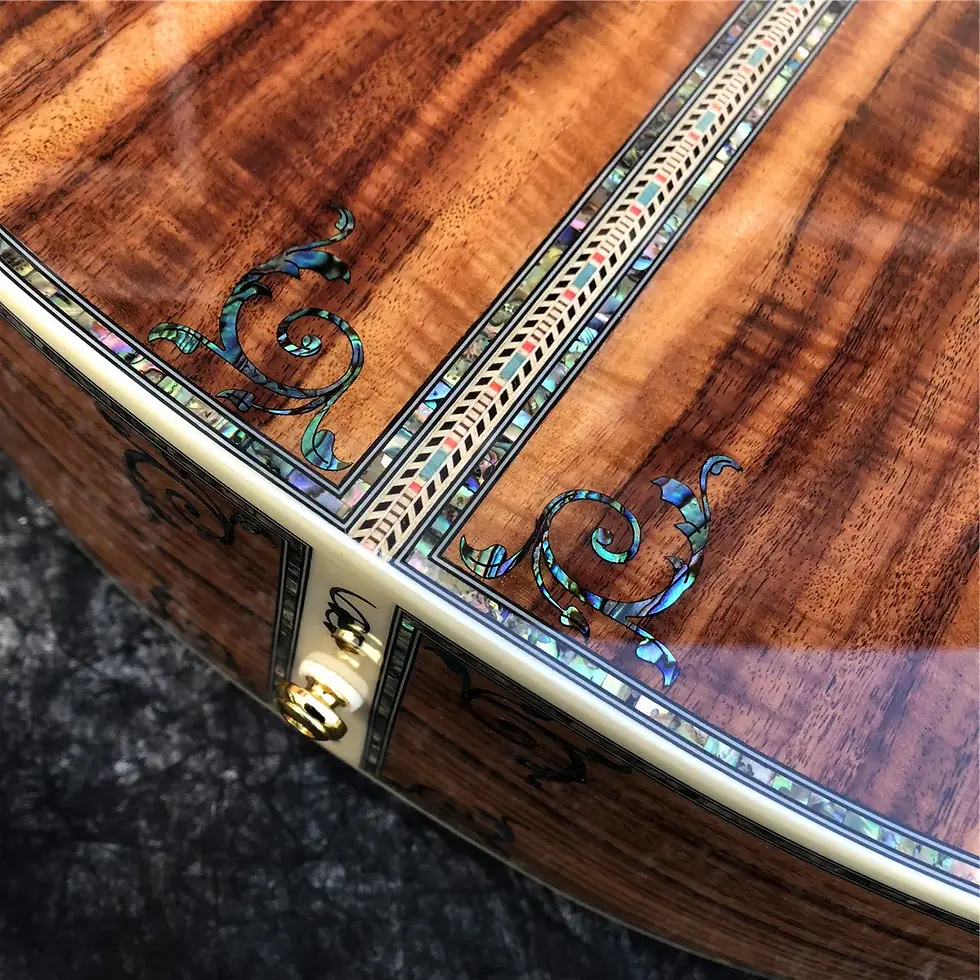 Thumbnail: All Koa Wood D Type Acoustic Guitar, Real Abalone Inlay, Ebony Fingerboard, 41"
