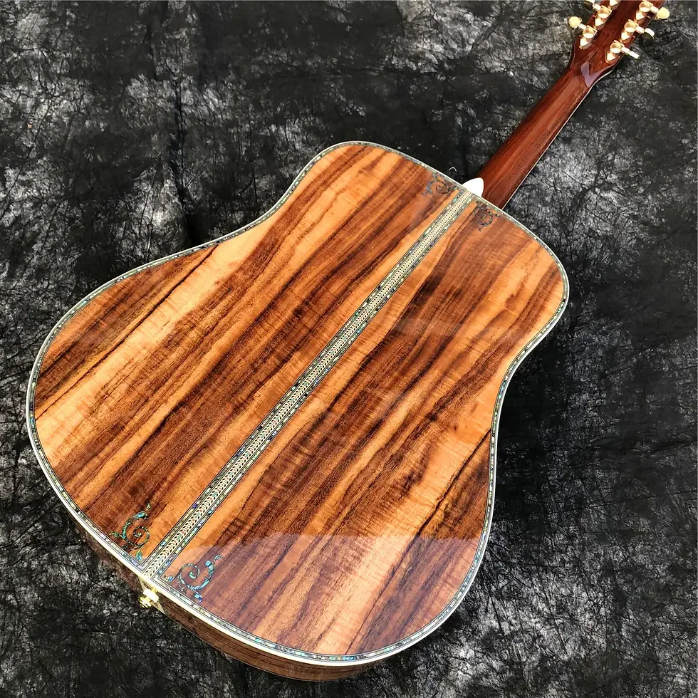 Thumbnail: All Koa Wood D Type Acoustic Guitar, Real Abalone Inlay, Ebony Fingerboard, 41"