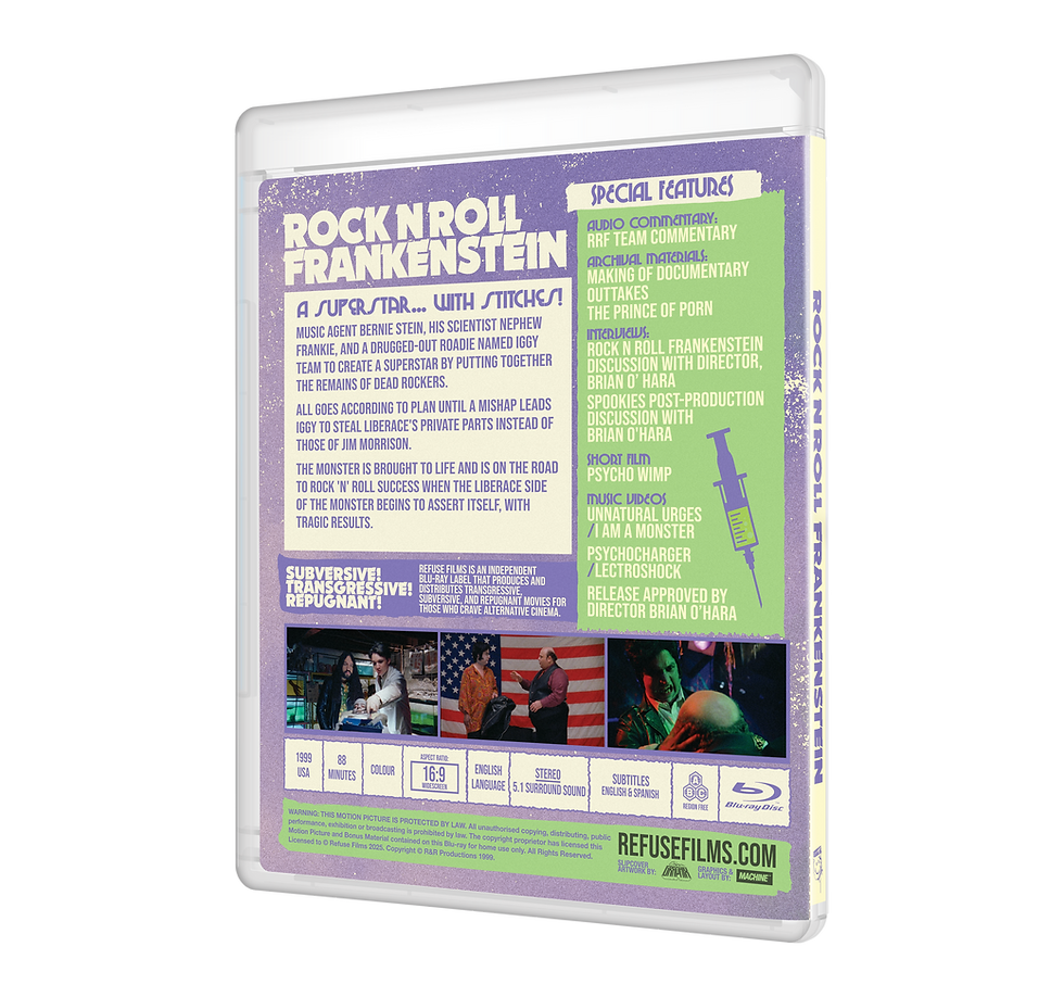 Thumbnail: Back case of artwork of Rock N Roll Frankenstein [Blu-ray] w/slip | peakbooks.shop