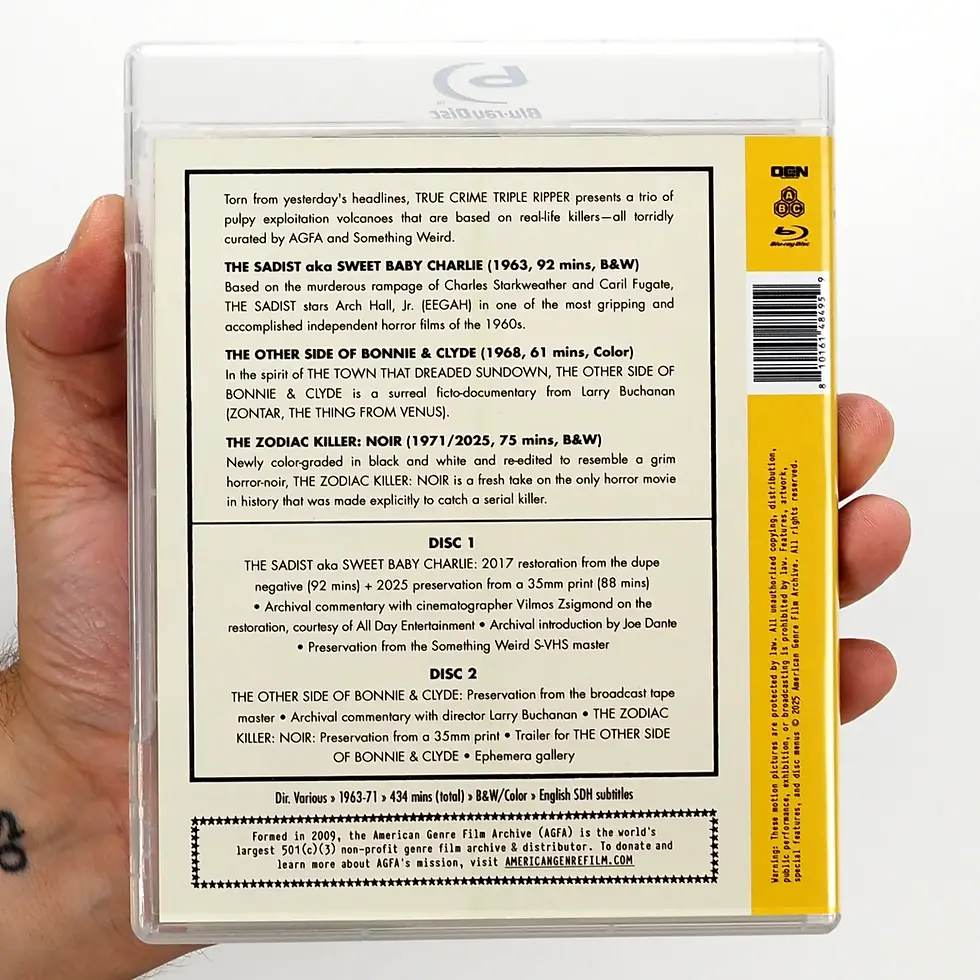 Thumbnail: Back slipcover of True Crime Triple Ripper [Blu-ray] | peakbooks.co