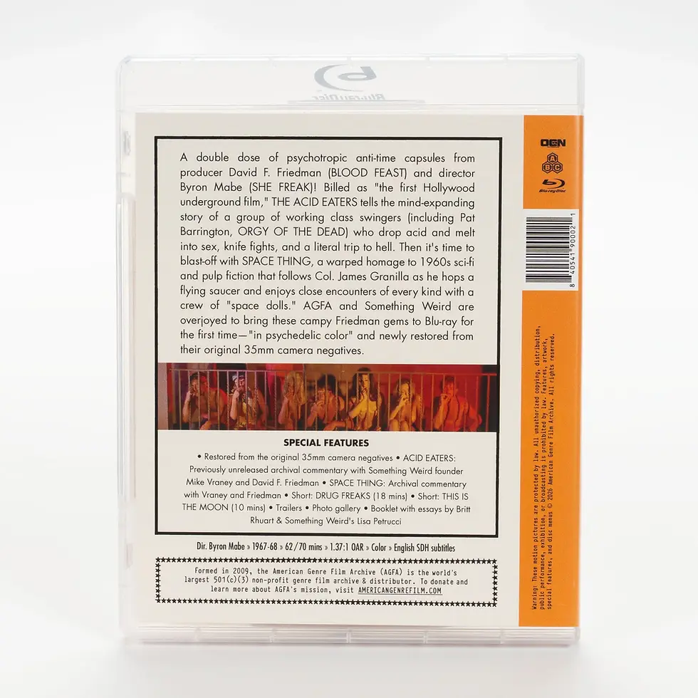 Thumbnail: Back case of The Acid Eaters + Space Thing [Blu-ray] | peakbooks.shop