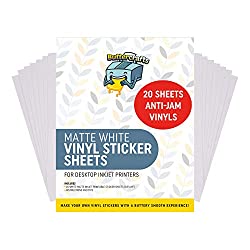 Buttercrafts Matte White anti-jam Vinyl Sticker Sheets