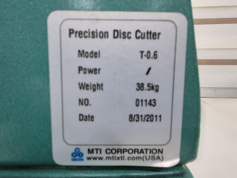 Thumbnail: MTI Corporation Precision Disc Cutter T-0.6