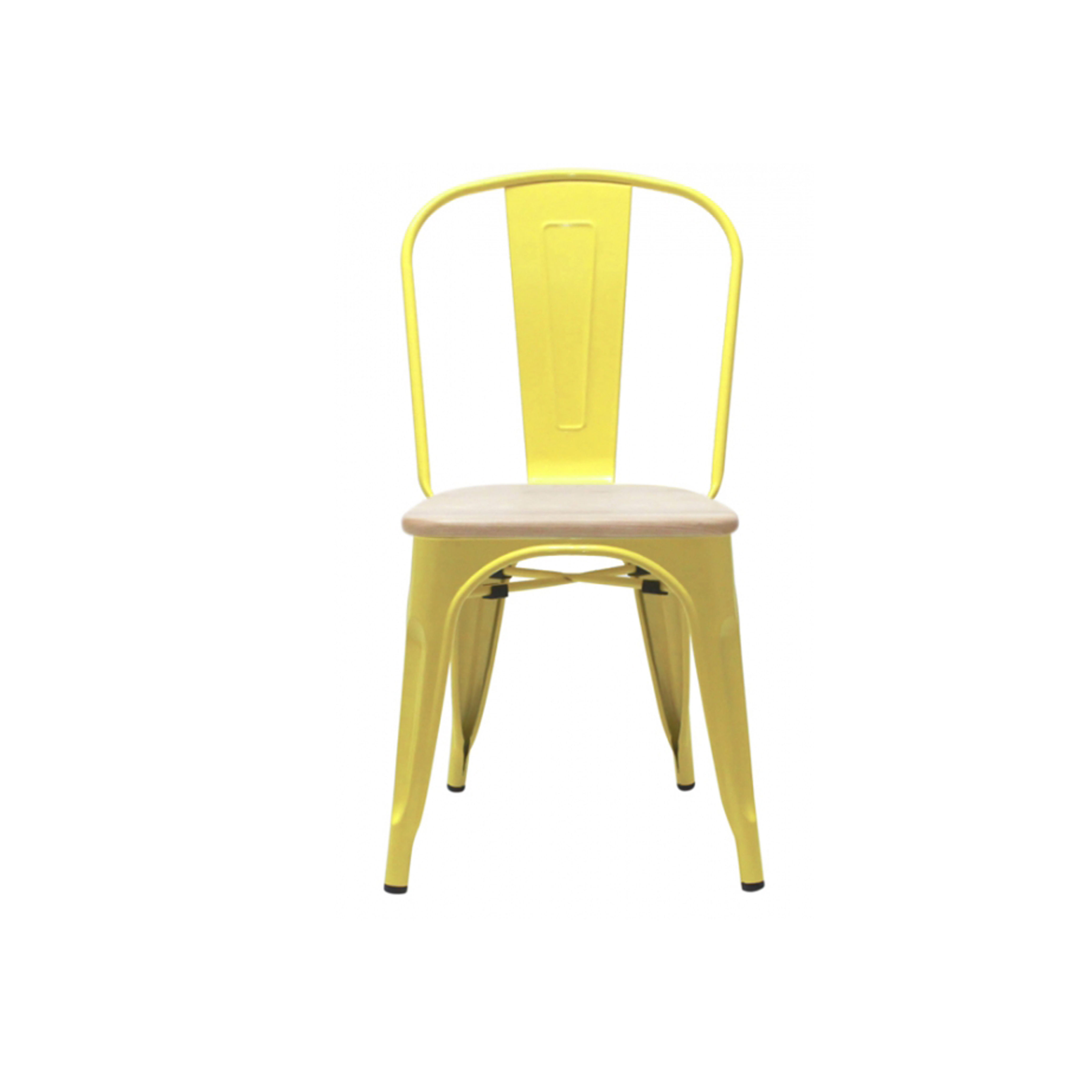 Silla tolix color Aluminio asiento amarillo