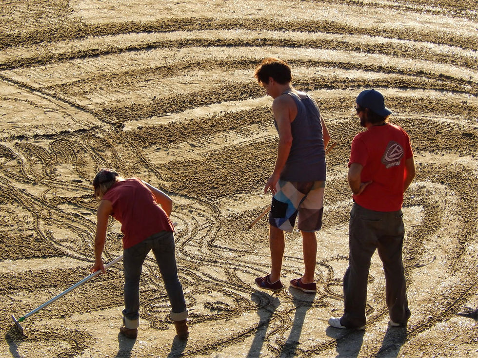 Sand artists at work