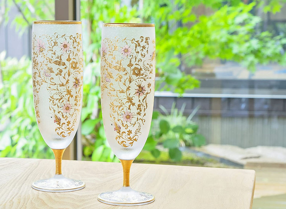 Thumbnail: 石塚硝子 The Premium 系列El Dorado 金色櫻花清酒杯/金銀藤蔓花紋啤酒對杯 Glass