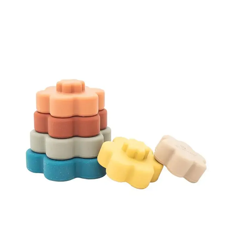 juguete de silicona flor apilable olmitos