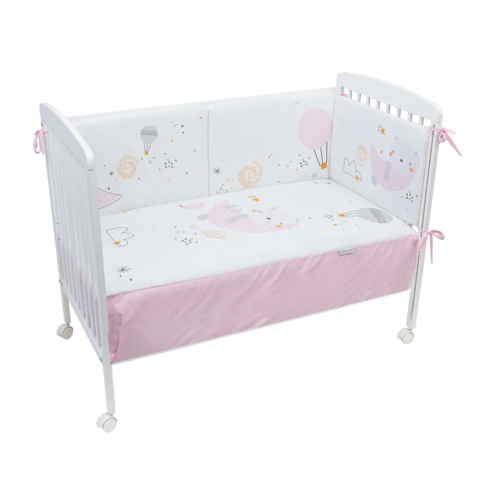 set edredon + protector cuna volare rosa de bimbichic