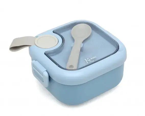 fiambrera con cuchara kiokids azul