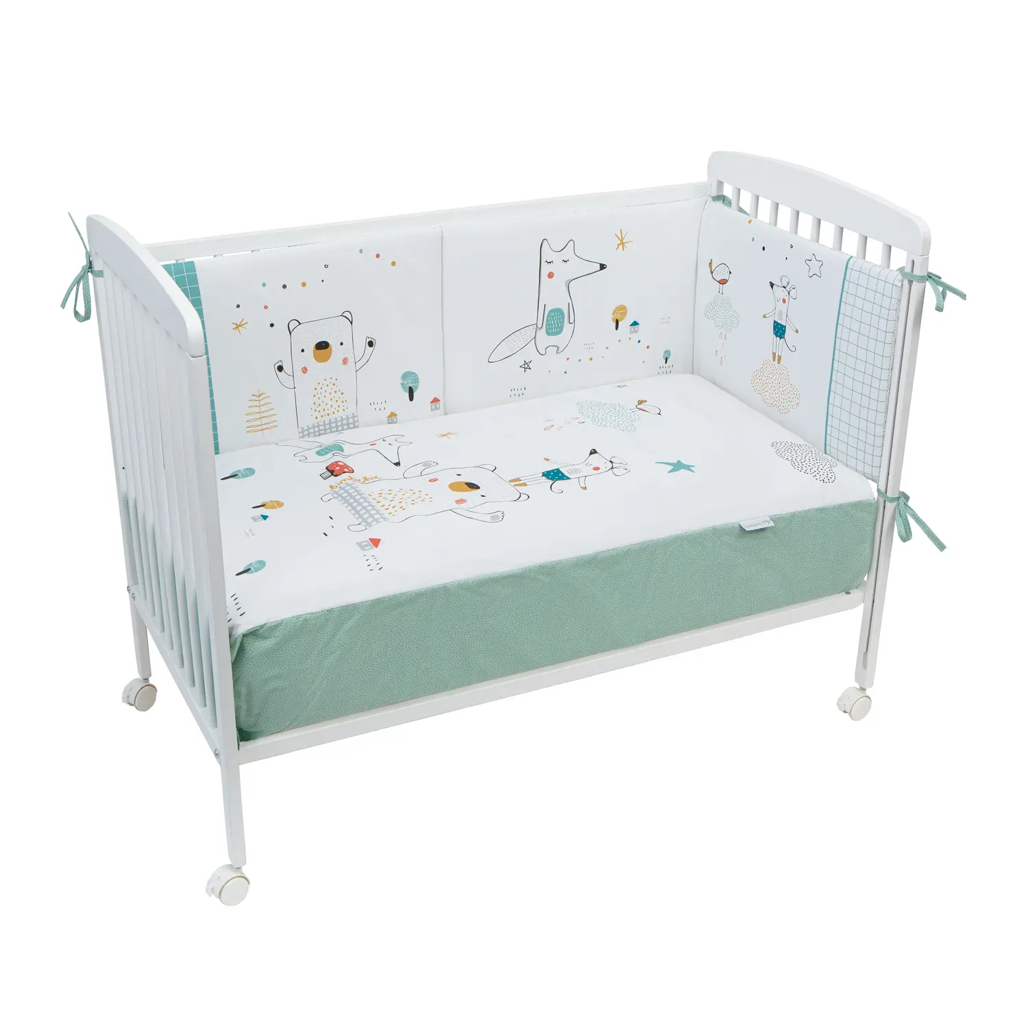 set edredon + protector cuna amigos de bimbichic