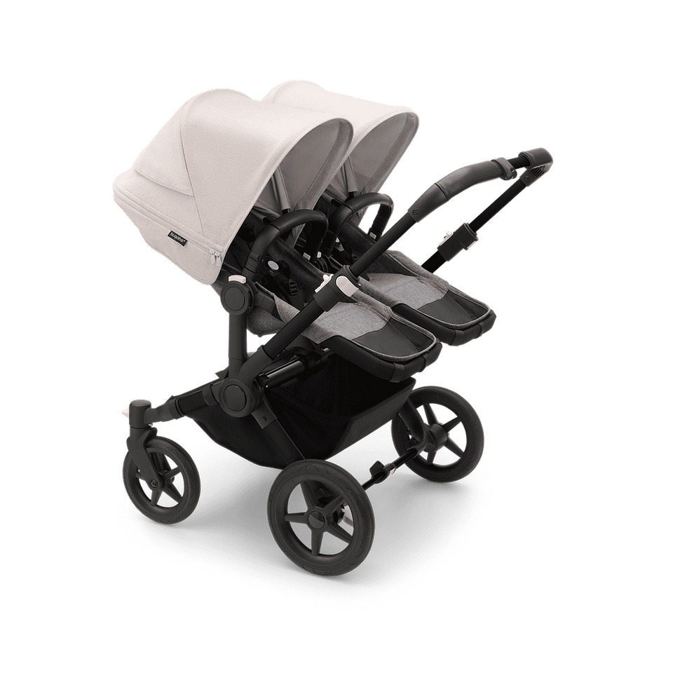 Miniatura: silla gemelar bugaboo donkey 5 gris capota blanco niebla