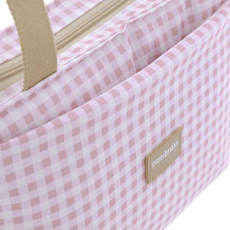 Miniatura: detalle del bolso organizador vichy rosa de cambrass