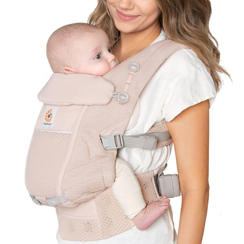mochila portabebe adapt ergobaby con malla softflex rosa