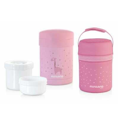 termo papillas con bolsa de transporte miniland thermetic rosa