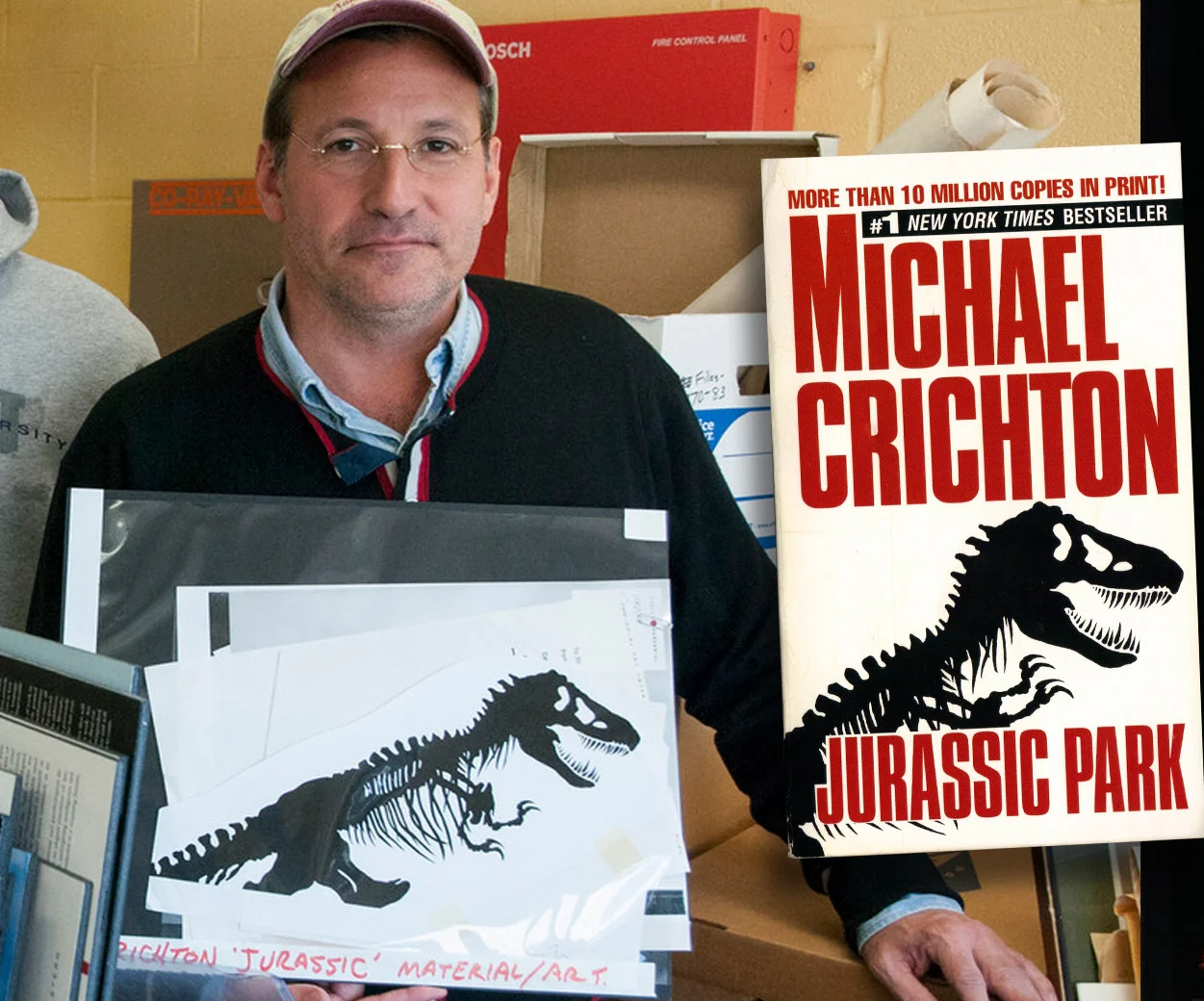 Das ikonische Buchcover von Jurassic Park von Chip Kidd – ein Beispiel für meisterhaftes Cover-Design, das Geschichten visuell erzählt.