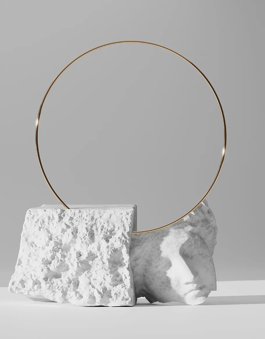 Kreise und Symmetrie als Zeichen von Balance und Harmonie im modernen Grafik- und Produktdesign.