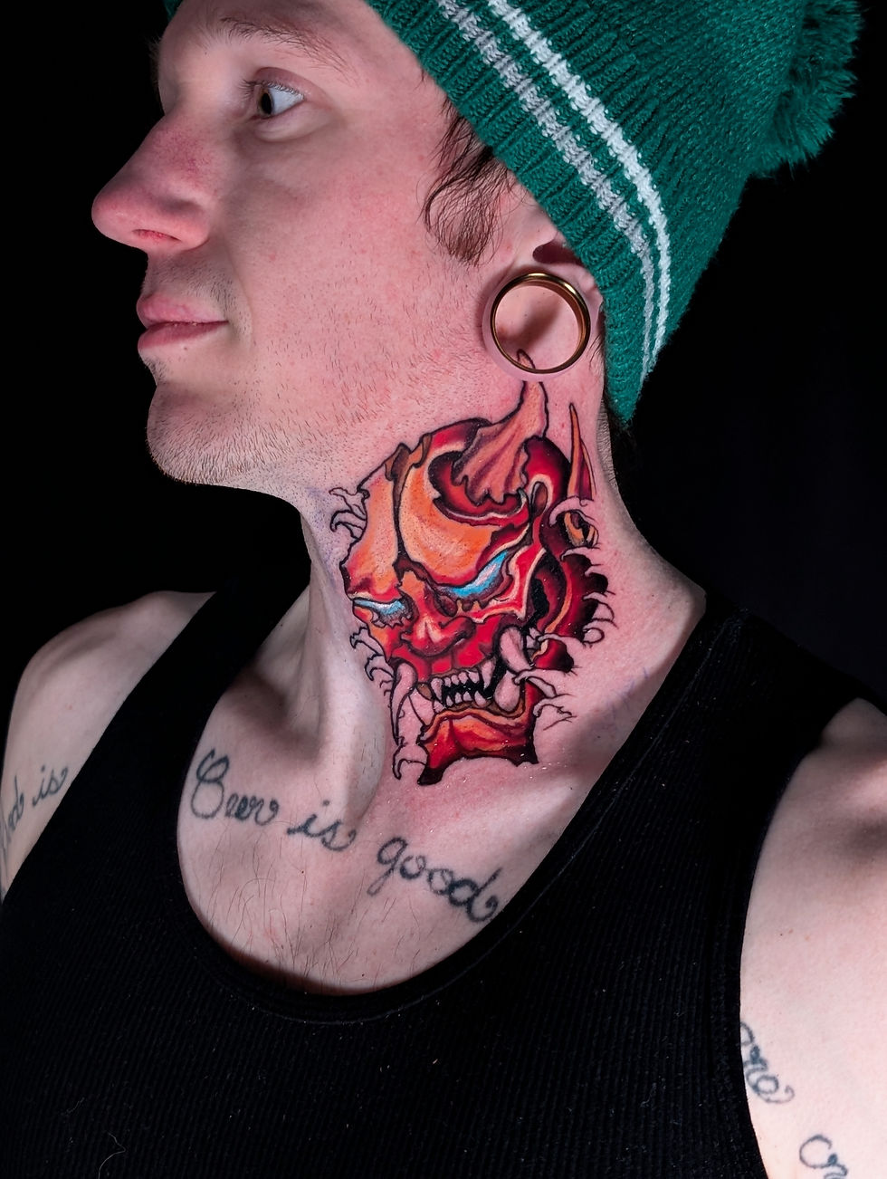 vibrant Japanese Hannya mask
