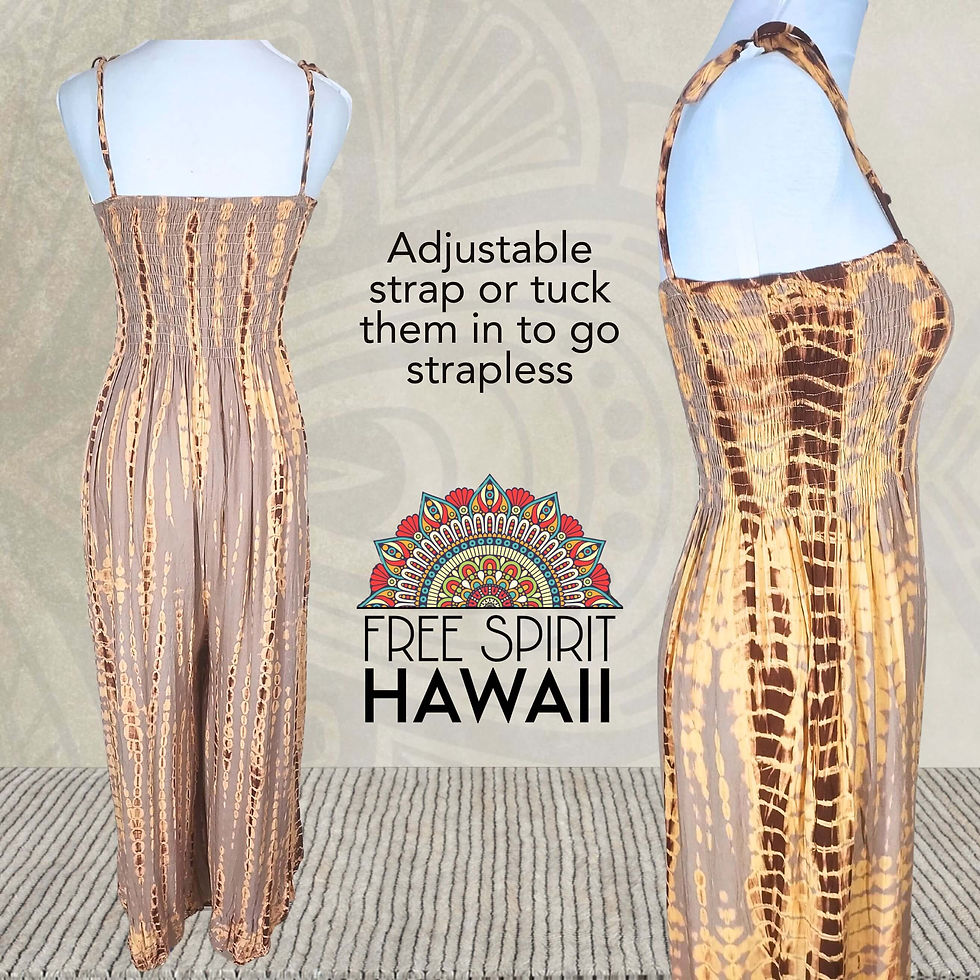 Thumbnail: beige catalog shot of a Halter Top Boho Jumpsuit with Pockets