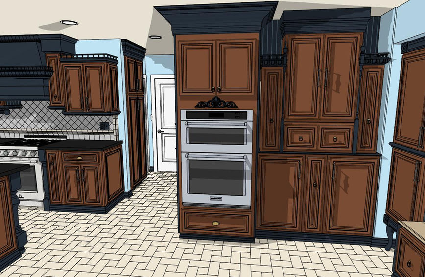 Kitchen redesign by Mackintosh Drafting featuring upgraded  modern appliances, and a reimagined layout for improved flow and functionality. 