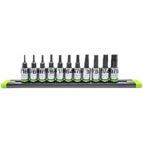 GripEdge GE11ASSHSRPT, 11 Pc. 1/4" Dr. Short SAE RPT Hex Driver Set