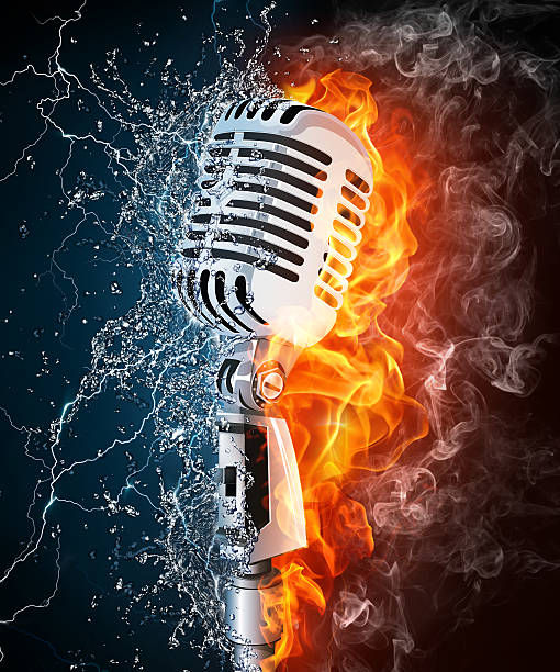 Microphone with fire and water