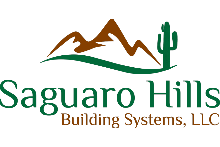 Saguaro Hills Building Systems, LLC logo with a mountain and saguaro cactus design.