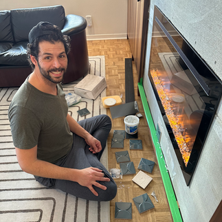 Fireplace tile preparation