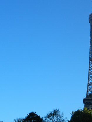 Paris Eiffel Tower in Blue Sky