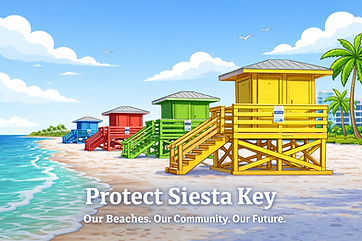 Colorful lifeguard towers on Siesta Key.png