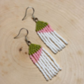 mini beaded fringe earrings