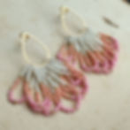 pink and gold looped fringe teardrop earrings