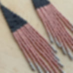 Thumbnail: black rose gold and silver beaded earrings