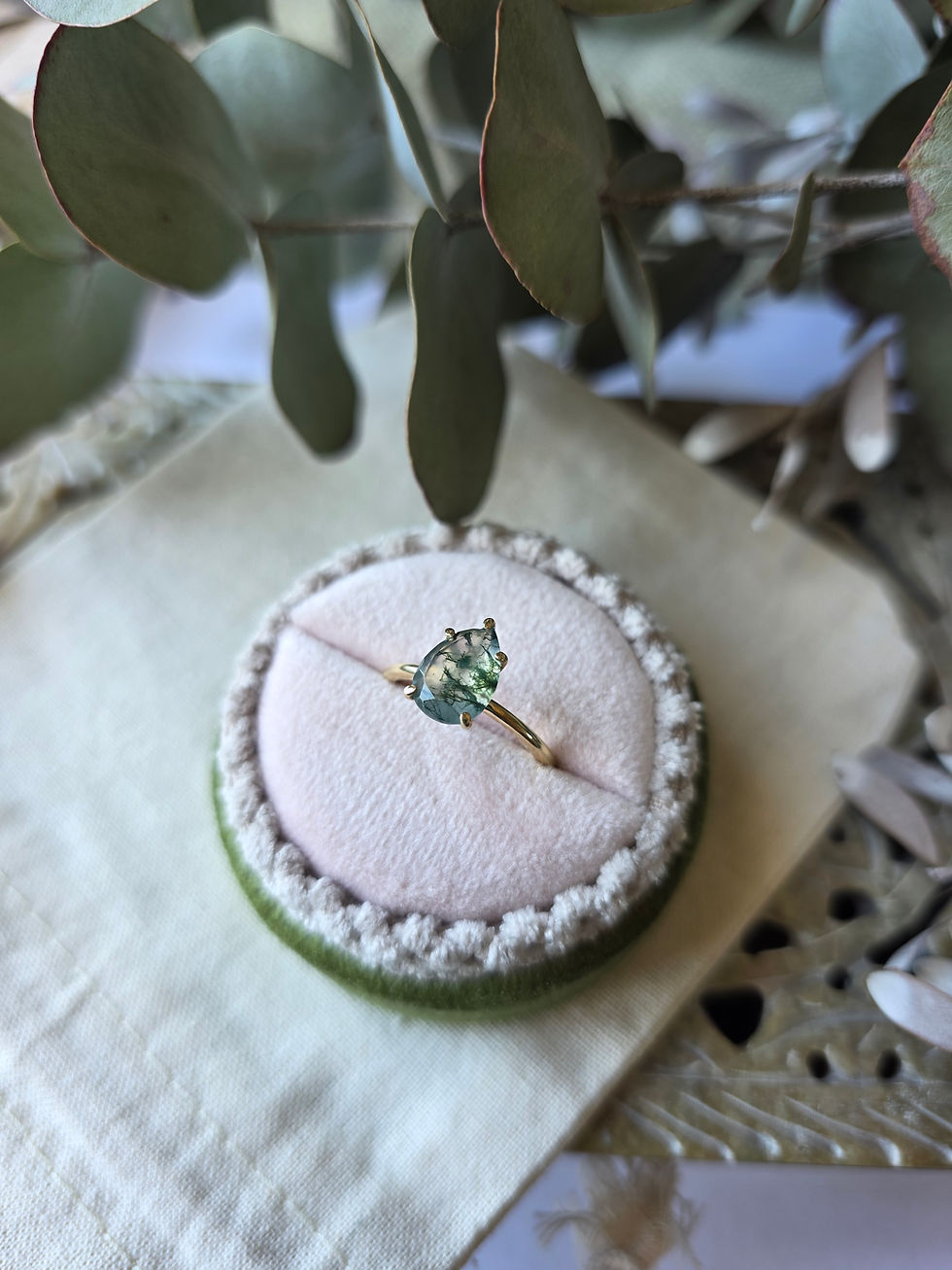 Thumbnail: Pear Moss Agate Ring