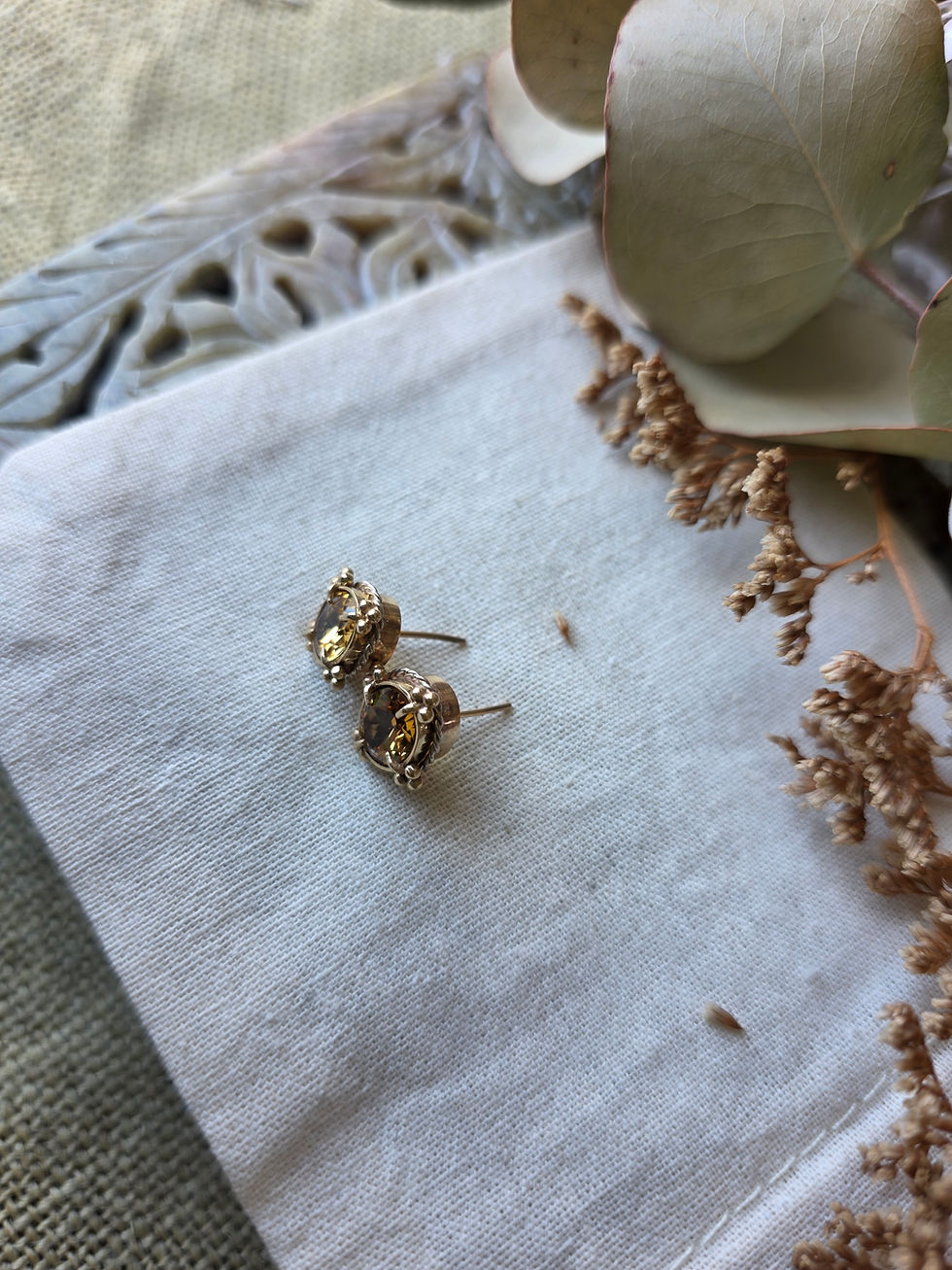 Thumbnail: Citrine Earrings in 9ct Yellow Gold