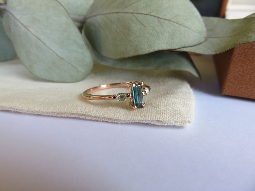 Thumbnail: Teal Tourmalines in 9ct Rose Gold