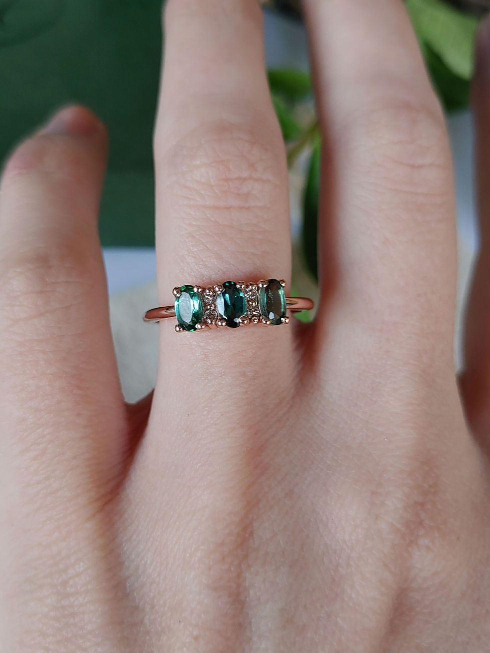 Thumbnail: Tres Tourmaline and Diamond Ring