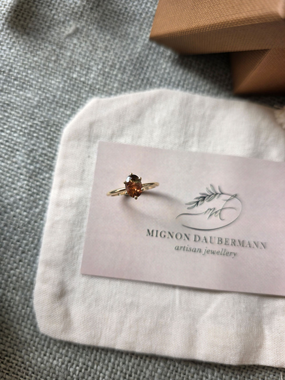Thumbnail: Oval Watermelon Tourmaline in 9ct Gold Ring