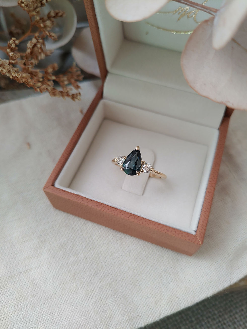 Thumbnail: 1.3ct Peacock Sapphire and Diamonds in 18ct Gold Ring