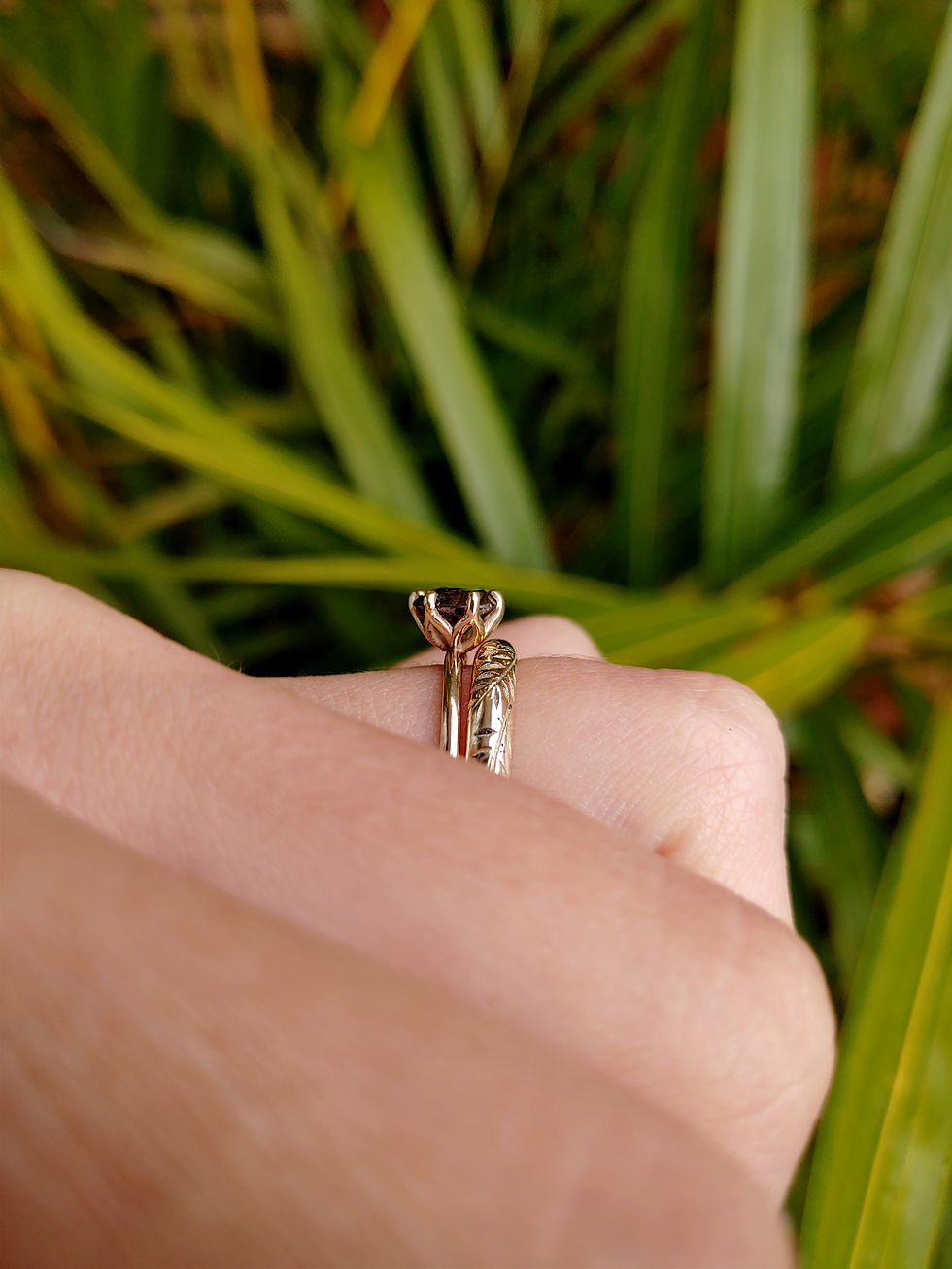 Thumbnail: Black Salt and Pepper Diamond Solitaire 9ct Gold Ring