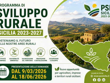 Programma di Sviluppo Rurale Sicilia 2023-2027. Domande dal 09/03/2026 al 18/06/2026