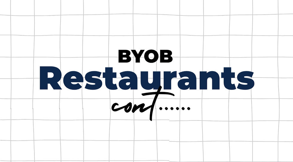 More BYOB Restaurants..