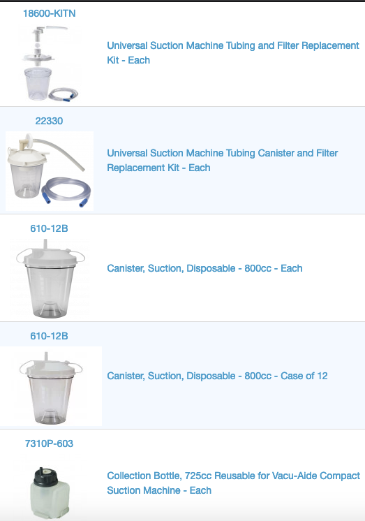 Thumbnail: Vacu Aide Suction Aspirator Replacement Parts