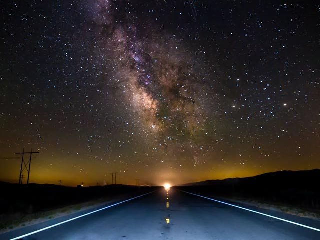 The Milky Way over HWY 395 - Michele James Photography, a California Photographer