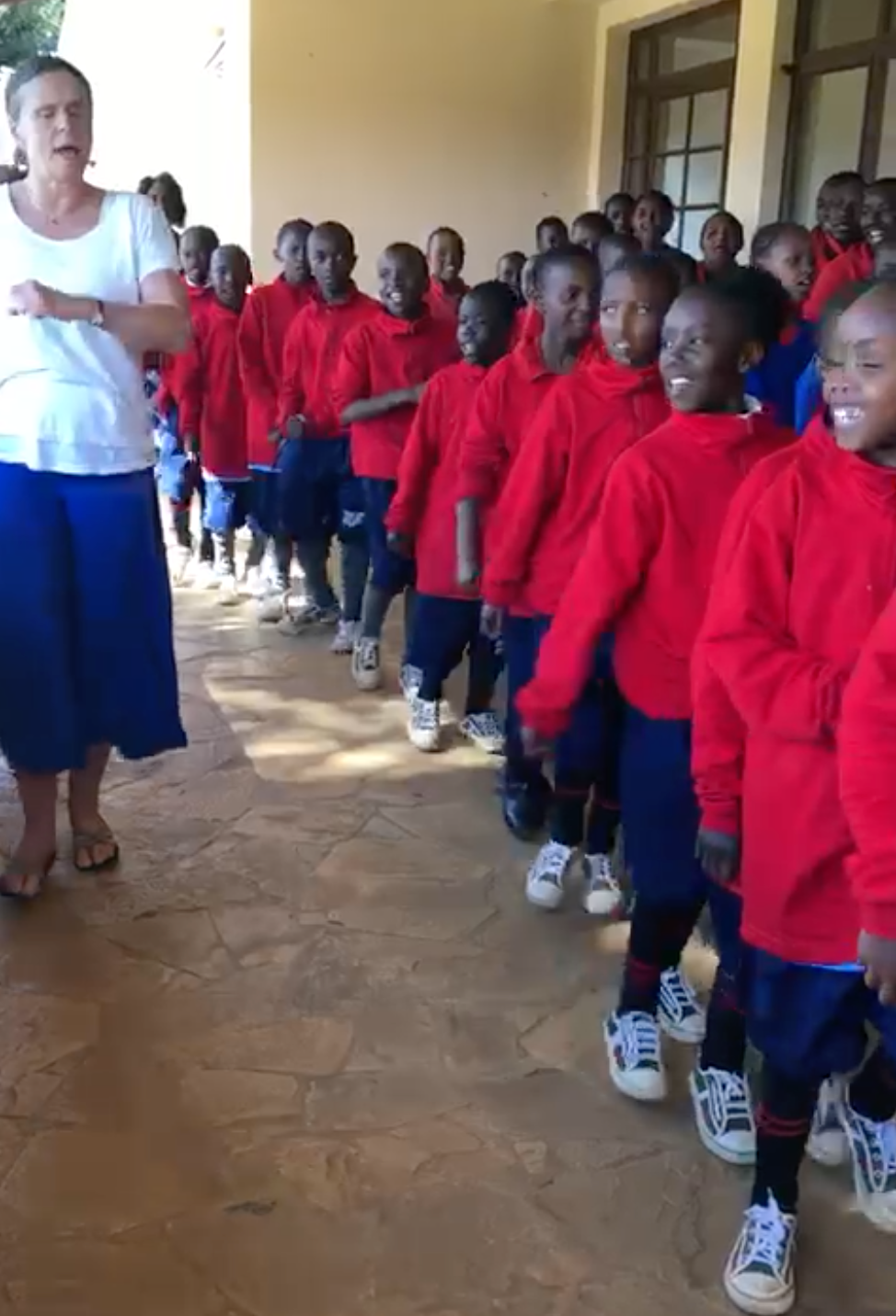 Teaching a harvest song from West Africa in Kenya