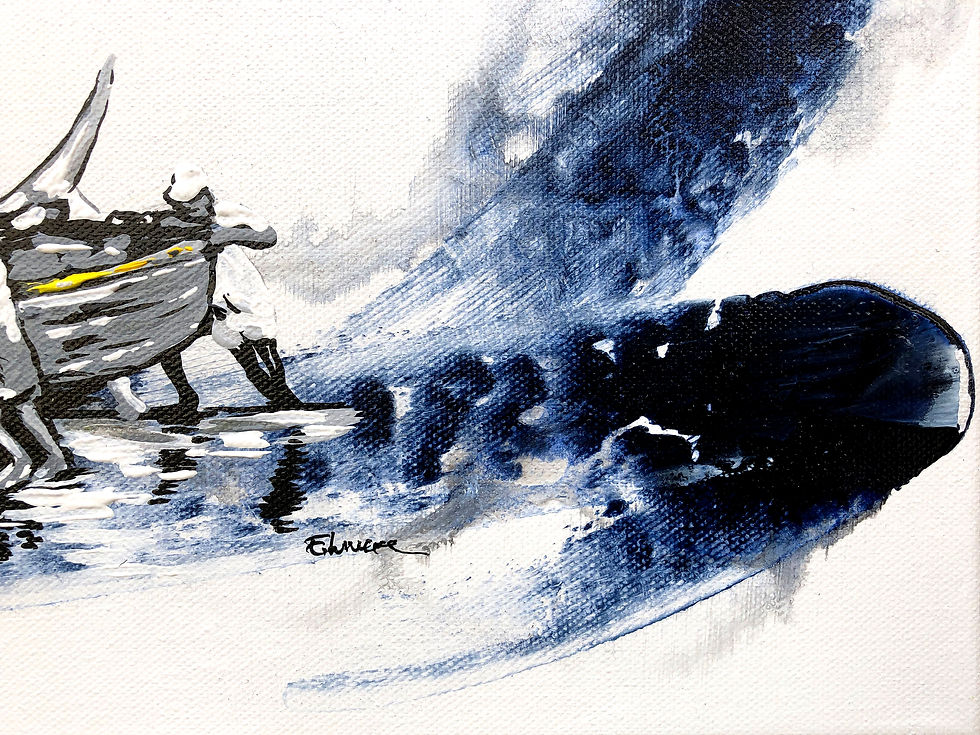 Miniatura: Terminando la jornada (37 x 47 cms)