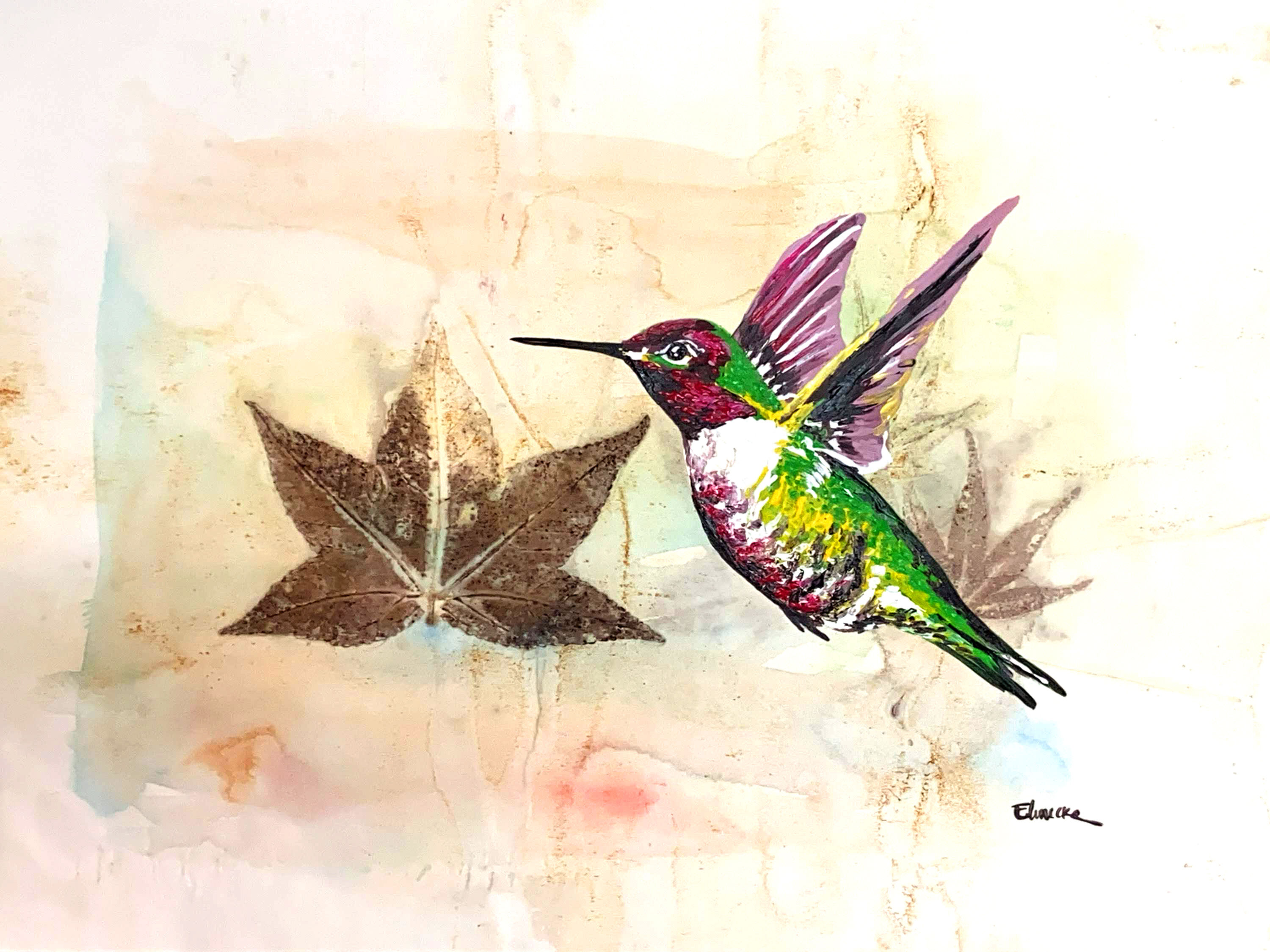 En vuelo (27 x 35 cms)