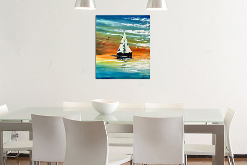 Miniatura: Velas al atardecer (85 x 72 cms)