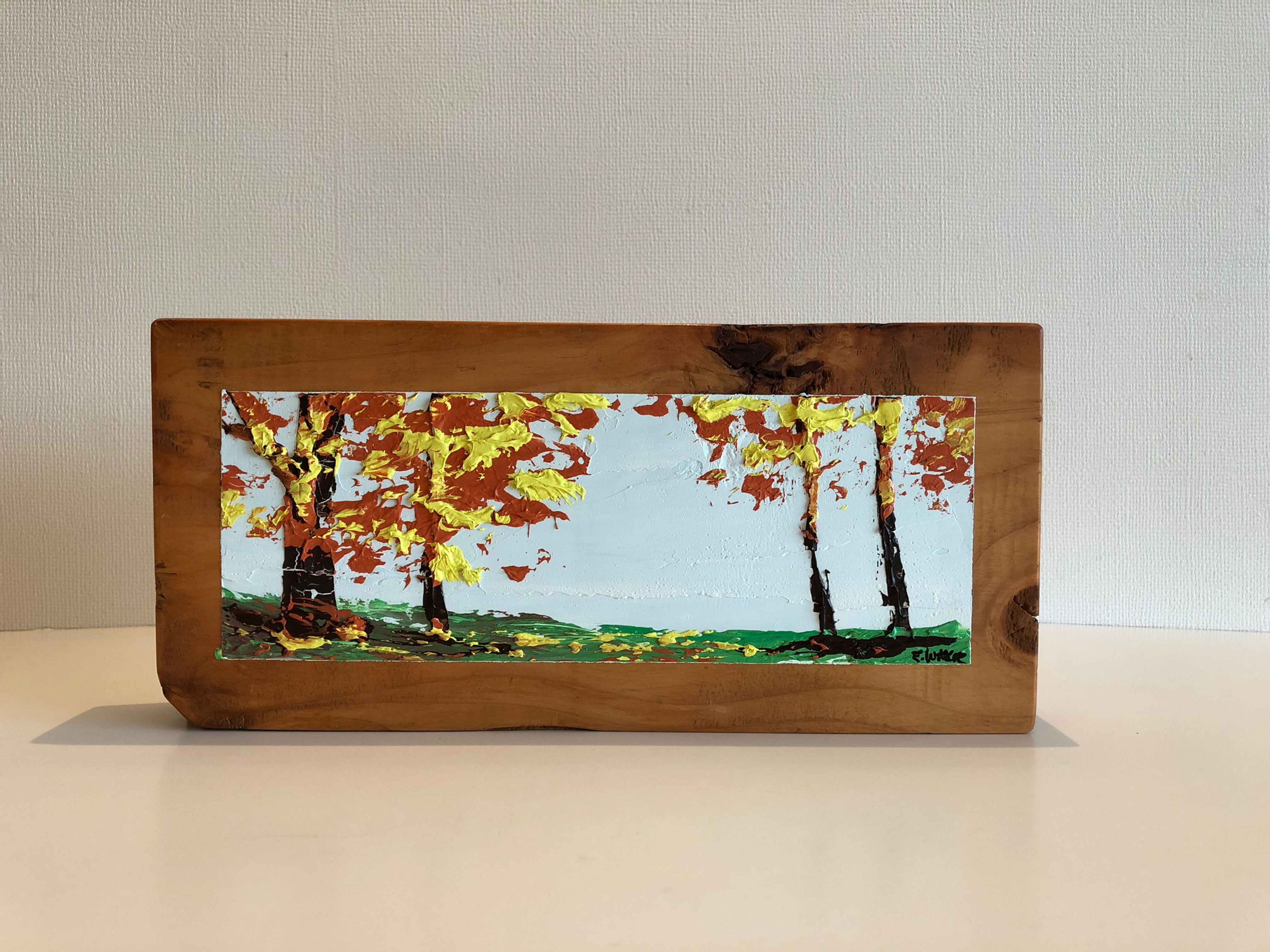 Oleo sobre Oregón (30 x 14 x 4 cms)